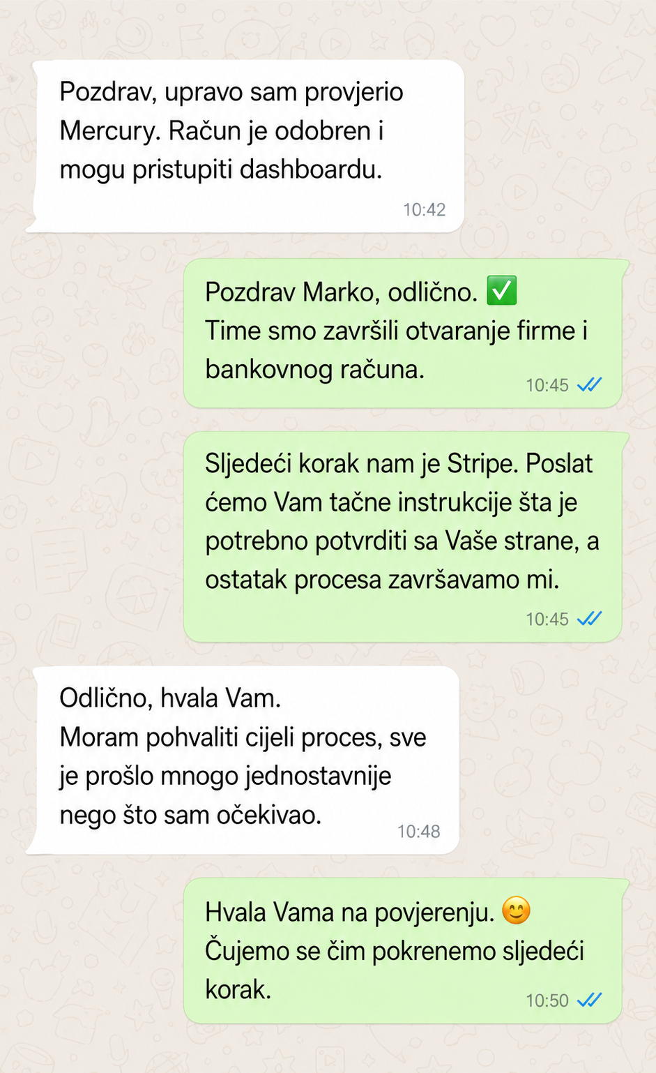 WhatsApp razgovor sa klijentom Marko Jovanović