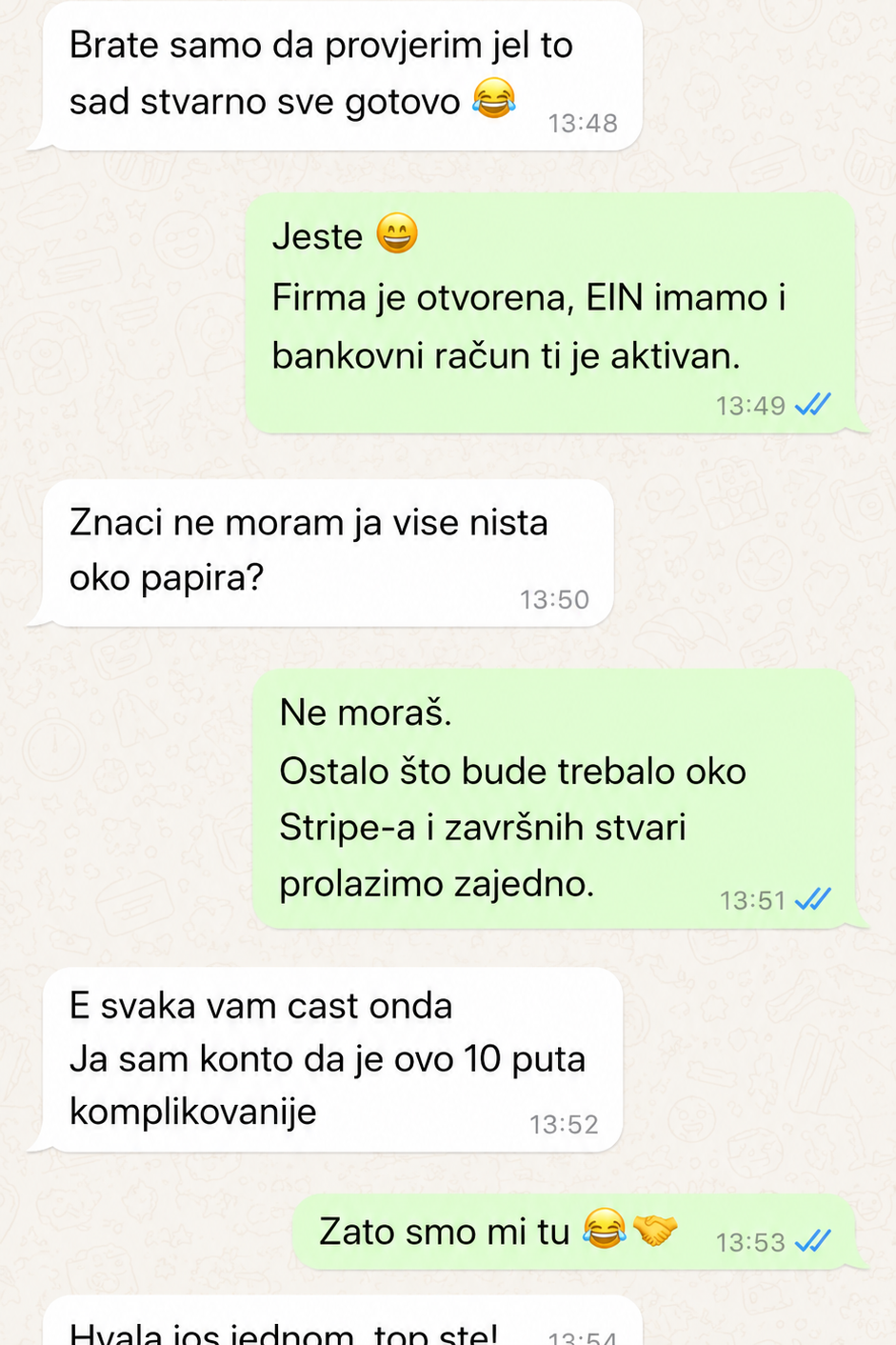 WhatsApp razgovor sa klijentom Nikola P.